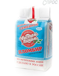 Мороженое пломбир ванильный «Семейное» (ООО «Чистая линия»)